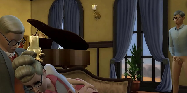 blonde,caught,glasses,maid,sex,teen,watching